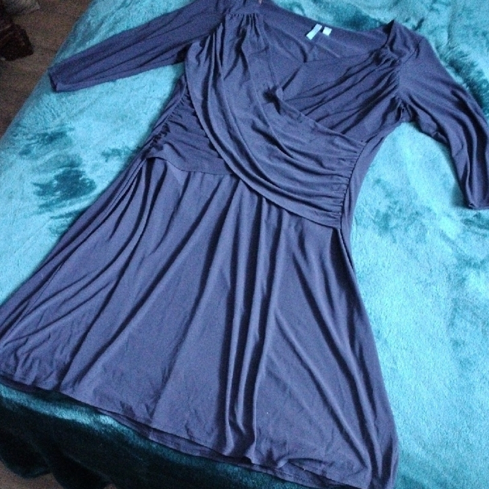Elegant Long Sleeve Dress in Deep Purple